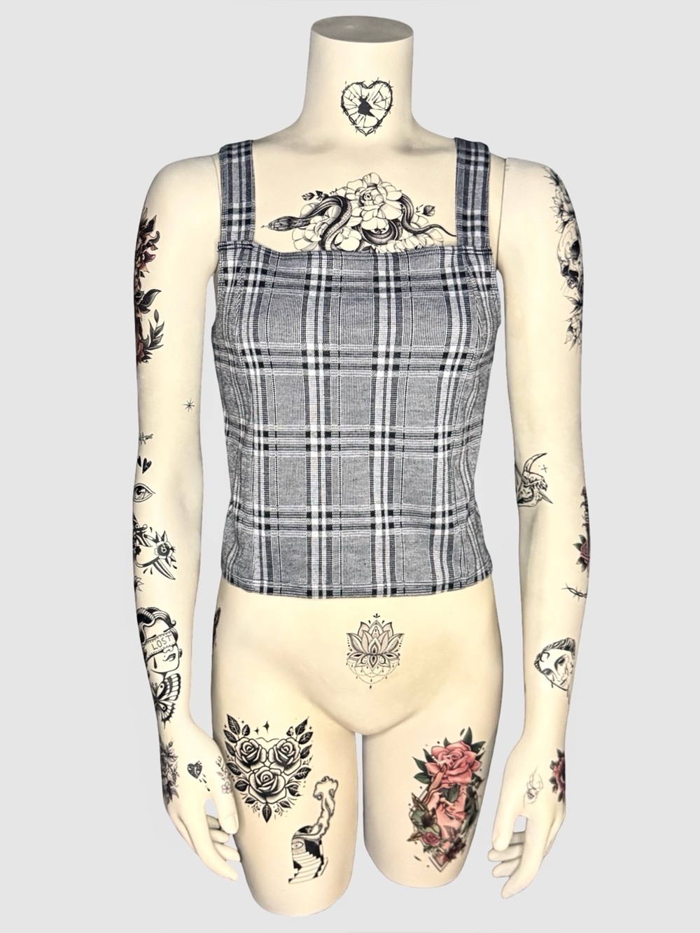 Plaid pattern tank top